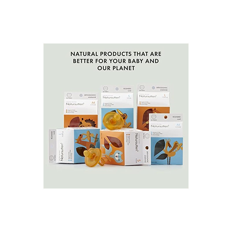 Natursutten Pacifiers 6-12 Months - 2-pack Original Shield Orthodontic Nipple