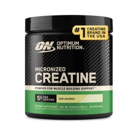 Optimum Nutrition Creatine, Micronized Creatine Monohydrate Powder, Supports Strength & Recovery, Banned Substance Tested, Unflavored, 5g per Serving, 60 Servings