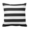 Emvency Throw Pillow Cover Horizontal Black and White Stripe Wide