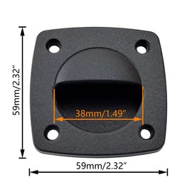 LEQMG Black Nylon Flush Pull Recessed Sliding Door Handle Square Hatch Pull Handle,Yacht, Motorboat and Boat Cabin Accessories(2 Pcs)