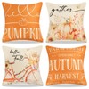 4er Set Thanksgiving Dekorative Kissenbezüge Herbst Kissenbezüge Zierkissenbezug,Fahrrad Kürbis Blumen