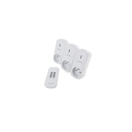 Chacon Set of 3 Remote Control On/Off Sockets + Remote Control