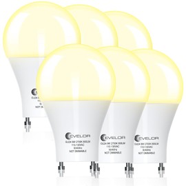 GU24 LED Light Bulb,60 Watt Equivalent Soft White 2700K,Non-Dimmable,Efficient 9W,800 Lumens 2 Prong Light Bulbs,15000 Hours,Ideal for Kitchen,Range Hood,Living Room,Bedroom,6-Packs