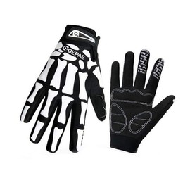 TKS TKS-QEP01-M Skeleton Gloves, Windproof, Cold Protection, For Motorcycles, Bicycles, Outdoors, Bones, Skull, Anti-Slip, Black