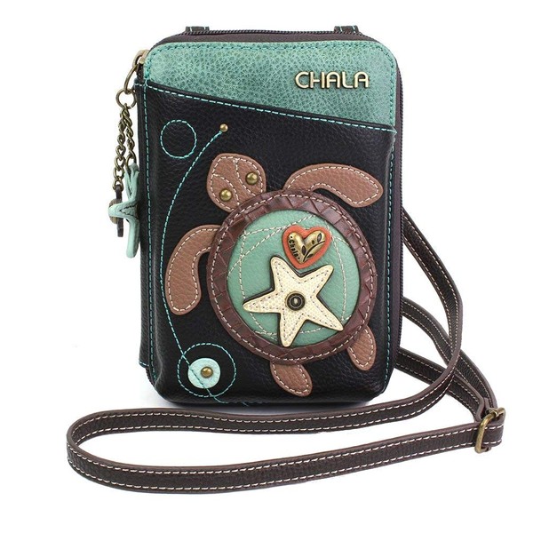 Chala Sea Turtle Wallet Crossbody Handbag - Convertable Strap, 5.25"W