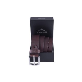 Alpenleder Lech Leather Belt - Robust Genuine Leather Belt - 40 mm Shortenable Full Leather Belt Made of Buffalo Leather Brown for Men and Women, Coffee