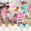 GarveeHome Kids Table and Chairs Set, Height Adjustable Desk for