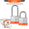 HZSY Padlocks Keyed Alike, Pack of 24, Laminated Steel Keyed