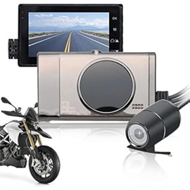 MACHSWON Motorcycle Camera, Dash Cam Video Recorder 3"- 1080P HD 120 Degree Action Dual Cam