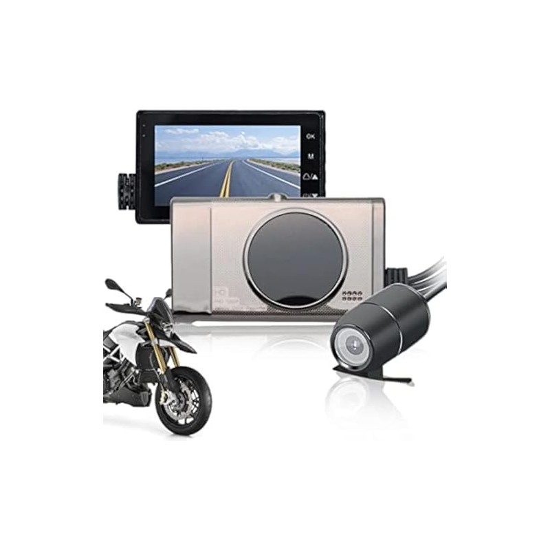 MACHSWON Motorcycle Camera, Dash Cam Video Recorder 3"- 1080P HD
