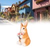 Solar Rabbit Statue Cute Handpainted Resin Bunny Statue Decor Rabbit