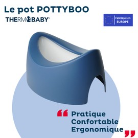 THERMOBABY POTTYBOO Potty for Children - Potty for Cleanliness Training with Removable Basin - Practical - Comfortable - from 18 Months - Made in Europe - Blue