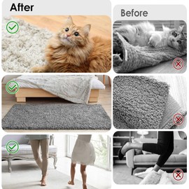 Anti-Slip Sheet, Super Strong Anti-Slip Mat, Hardens Net, Leaves No Traces, Restores Viscosity When Washed With Water) Carpet Pad Anti-Slip Tape, Suitable for Various Things Such as Carpet, Mat, Rug,