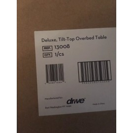 Drive Medical Deluxe Tilt-Top Overbed Table Over Bed Height Adjustable New