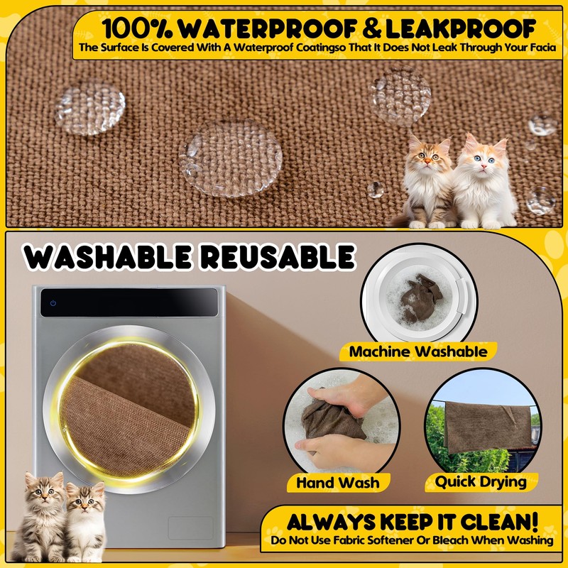 Cat Scratch Furniture Protector - Anti-Slip, Waterproof Sofa Cover to