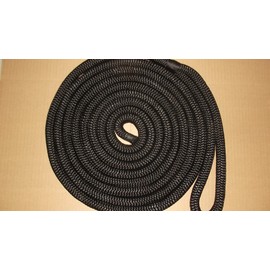Casto Trading Co 3/4" x 10' Double Braid Dock Line, Black