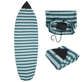 XUXIAKE Surfboard Sock Cover - Knit Protective Board Bag (Shortboard, Longboard, and Hybrid) Size 6'6, Teal