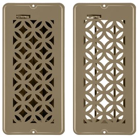 2 Pack Floor Vent Covers, Floor Register 4x10, Adjustable Decorative Vent Covers for Home Floor Ceiling or Sidewall Vent, Heavy Duty Walkable Steel Floor Vents, Rust-Proof Finish (Brown)