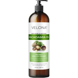 velona Macadamia Nut Oil 8 Fl Oz | 100% Pure and Natural Carrier Oil | Refined | Cooking, Skin, Hair, Body & Face Moisturizing | Use Today - Enjoy Results