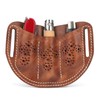 TOURBON Leather Pocket Tool Belt Pouch 3 Slots EDC Multitool