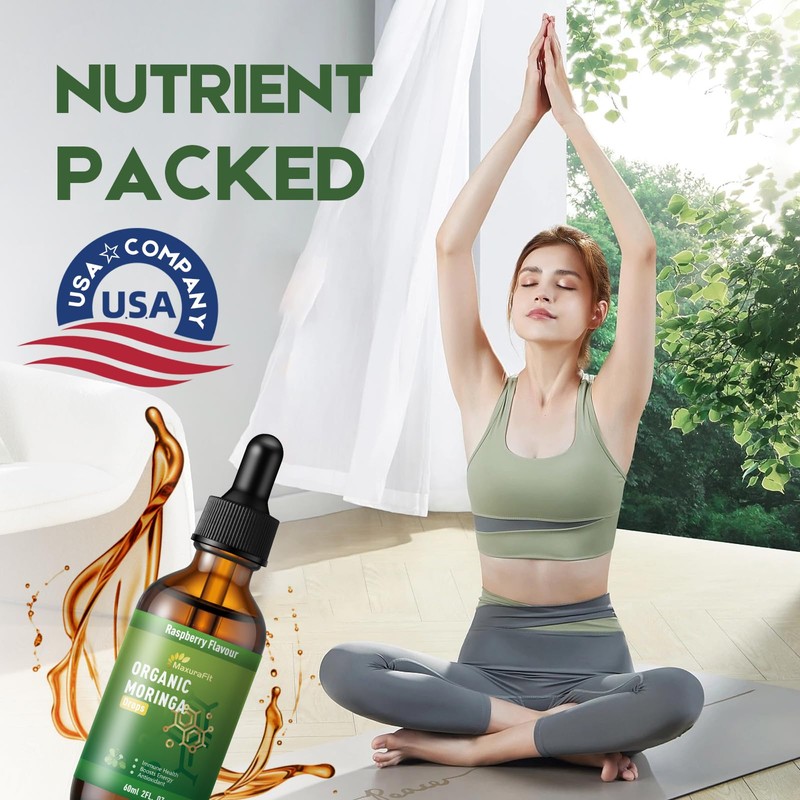 Moringa Leaf Drops with Vitamin C, Moringa Oleifera Extract Liquid