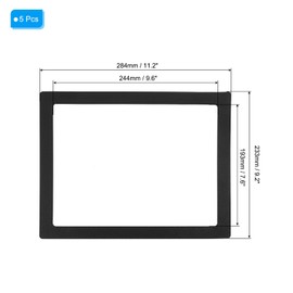 PATIKIL 8x10 Magnetic Picture Frame, 5pcs Magnetic Frame Magnetic Photo Frames Reusable for Refrigerator Metal, Black