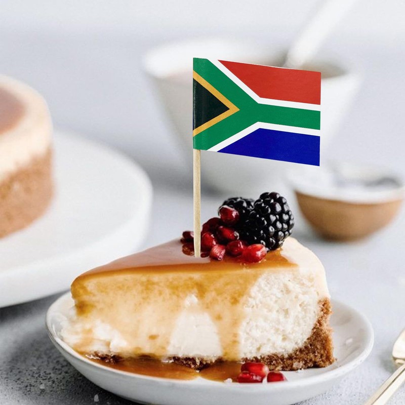100 Pcs South Africa Flag South African Toothpick Flags Cocktail