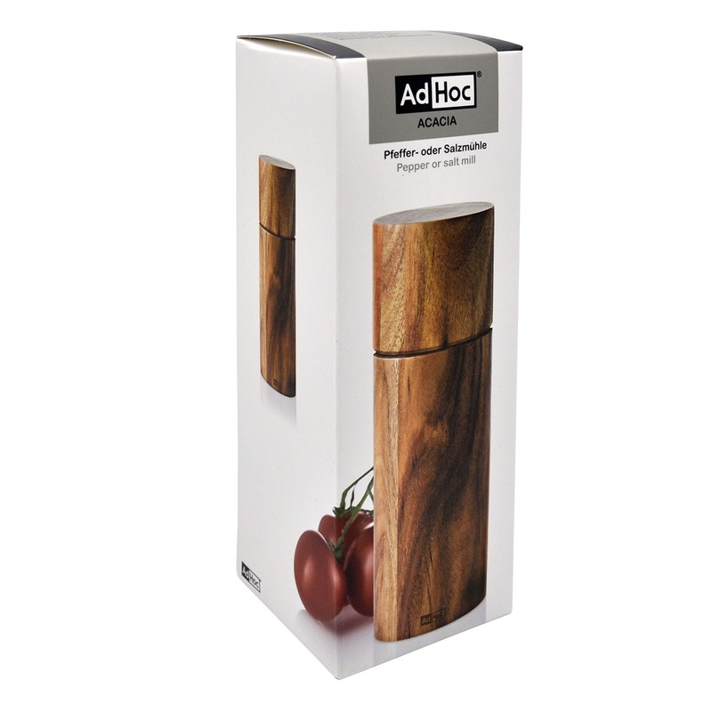 AdHoc Acacia Salt or Pepper Mill - Adjustable Salt or