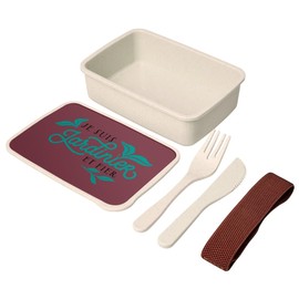 Fabulous Lunch Box with Cutlery, Red - Je suis Gardener and Fier Jardin Vegetable Garden, Gardening, Culture, 700 ml