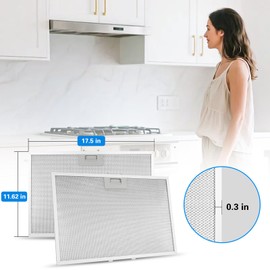 2 Pcs WB02X11012 Range Hood Filter Fit for GE JV565H1BB JV565H1CC JV666H2SS JV566h2SS JV565H1WW