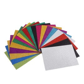 gernie Paquete de 20 Hojas de Espuma, Hojas de Espuma con Purpurina A4, Papel de Cartulina Multicolor, Incluye 10 Paquetes de Hojas de Espuma Adhesiva para Tarjetas de,Manualidades
