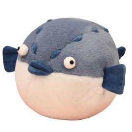 OUKEYI Pufferfish Plush Toy,Pufferfish Crocodile Cartoon Doll Stuffed Animal Doll Sofa Ornament Cute Pufferfish Crocodile Plush Pillow Toy, Birthday Party, Home De (Pufferfish)