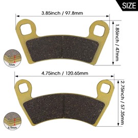 Zinger Brake Pads for Polaris Ranger XP 1000 2018-2023,Polaris General 1000 EPS 2016-2023,Ranger Crew XP 1000 2020-2023,General 1000 Sport 2020-2025,4 Set Front and Rear Brake Pads