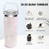 30oz Bling Rhinestone Studded Tumbler with Top Handle, Bling Cups