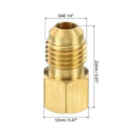 PATIKIL Male 1/4" Brass Seal Plug, 5 Pack SAE Flare Tube Fitting 45 Degree Hex Pipe Fittings for Air Conditioner Refrigeration