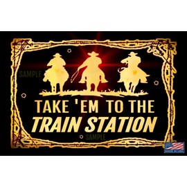 8"x12" All Weather Metal Sign! USA Made! Man Cave Western Lodge Log Cabin Rustic Yellowstone Dutton Ranch Decor (Train Station)