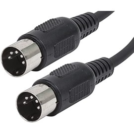 C&E 10 Feet (ft) MIDI Cable with 5 Pin DIN Connector, Black