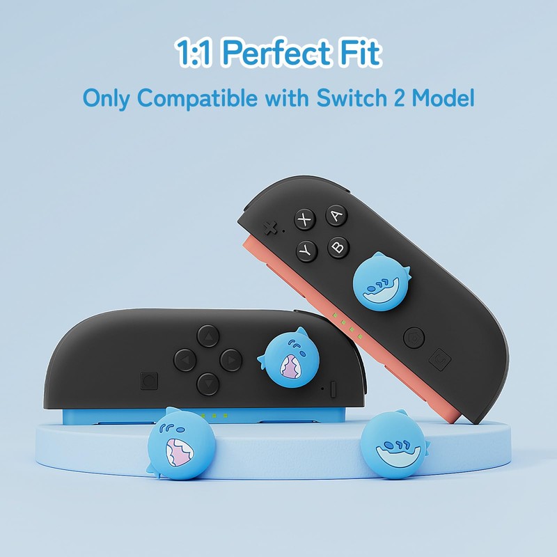 GeekShare Switch 2 Silicone Thumb Grip Caps, Joystick Anti-Slip Cover