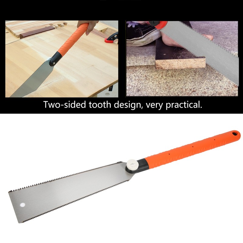 10in Twosided Tooth Long Handle Woodworking Saw Manual Operation Handsaw