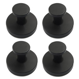 OSVJE Suction Cup Hooks for Shower, Bathroom Wall, Glass, Mirror, Tile, Strong Adhesive Hooks for Hanging Towels – Matt Black, 4-Pack, No Drilling Required