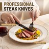 48 PCS NO-FADING Black Silverware Set with Steak Knives -