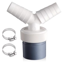 KAIYAYA Double Connection for Washing Machine, Washing Machine Drain Adapter Drain Hose Extension Drain Double Connection, Y-Adapter for Hose with Inlet Connection of 18-24 mm and Outlet DN 40 Pi