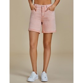 luvamia Womens High Waisted Denim Shorts, Pink, Size Large, 12-14