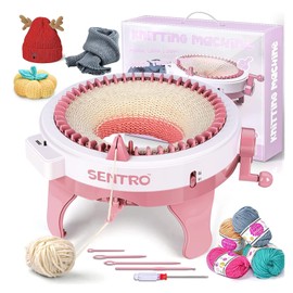 BZVV Knitting Machine for SENTRO 48 Needles Smart Knitting Crochet Machine with Row Counter for Adults and Beginners, Knitting Board Rotating Double Loom, Weaving Loom Machine Kit New Year Gifts