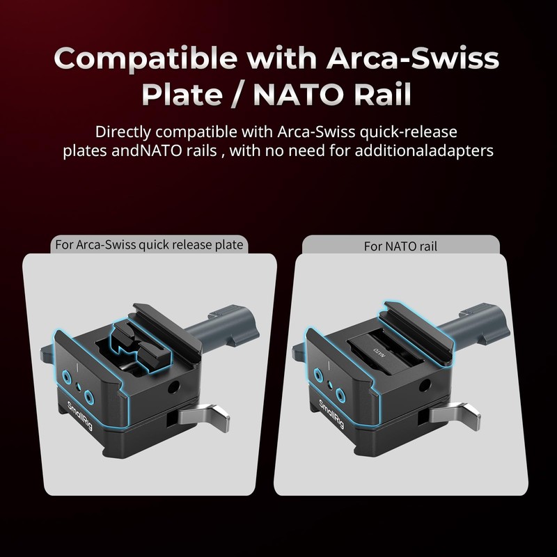SmallRig Vマウントバッテリープレート Vロックバッテリーマウントプレートキット Arca-Swiss Plate/NATOレール用 回転可能なVロック設計 カメラ操作 Vマウントバッテリー用軽量 5690