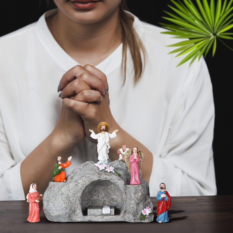 Wesiti 6 Pcs Easter Resurrection Scene Set He is Risen