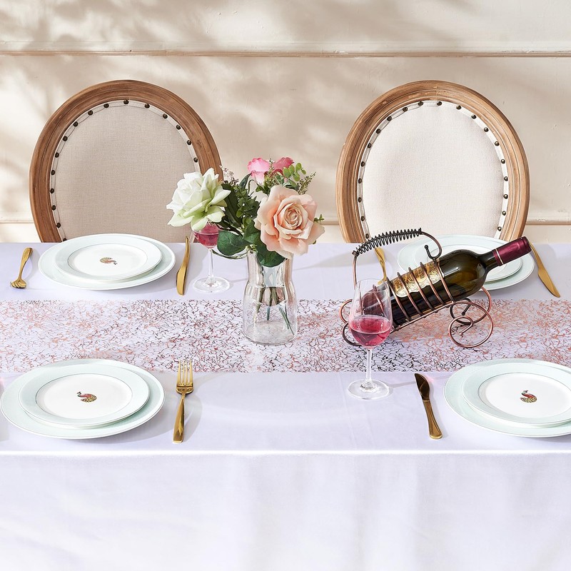 Table Runner Rose Gold Metallic Thin Mesh Pink Roll Table
