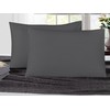 K&A® Satin Stripe Pillow Protectors Pack of 4 Zippered Grey