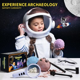 Crystals and Gemstones Dig Kit，Solar System Science Kits for Kids Age 6 7 8 9 10，STEM Space Excavator Toys ，Geology Educational Gifts for Boys&Girls Ages 6+