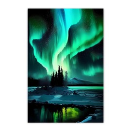 Worihut 5D Diamonds Painting Kits for Adults,?Northern Aurora Lights DIY Full Round Diamond Art Cross-Stitch Perfect for Hotel and Bar Decor Holiday Birthday Gifts 8x12 Inch